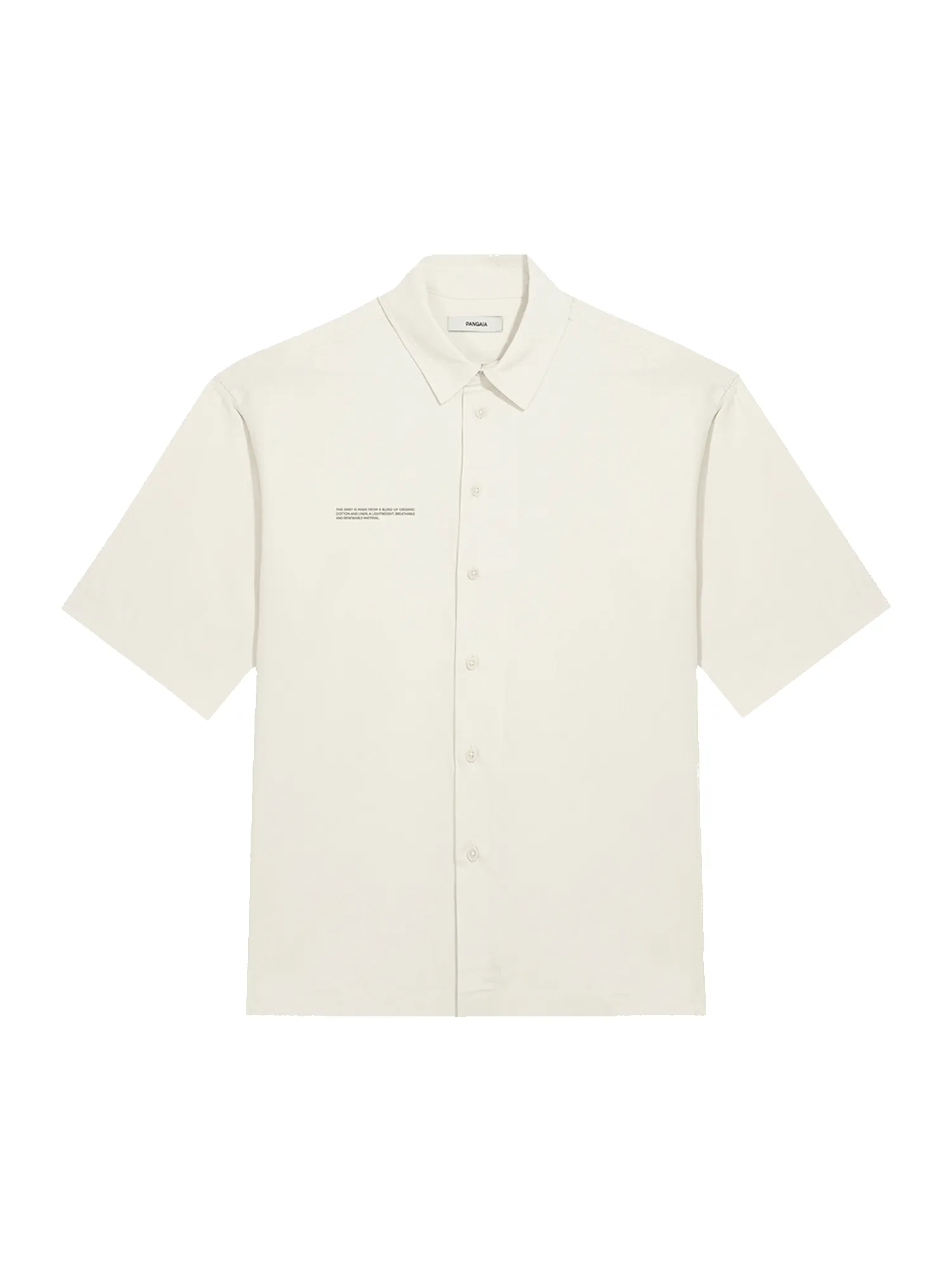 Mens Organic Cotton Linen Short Sleeve Shirt—limestone sold by Pangaia