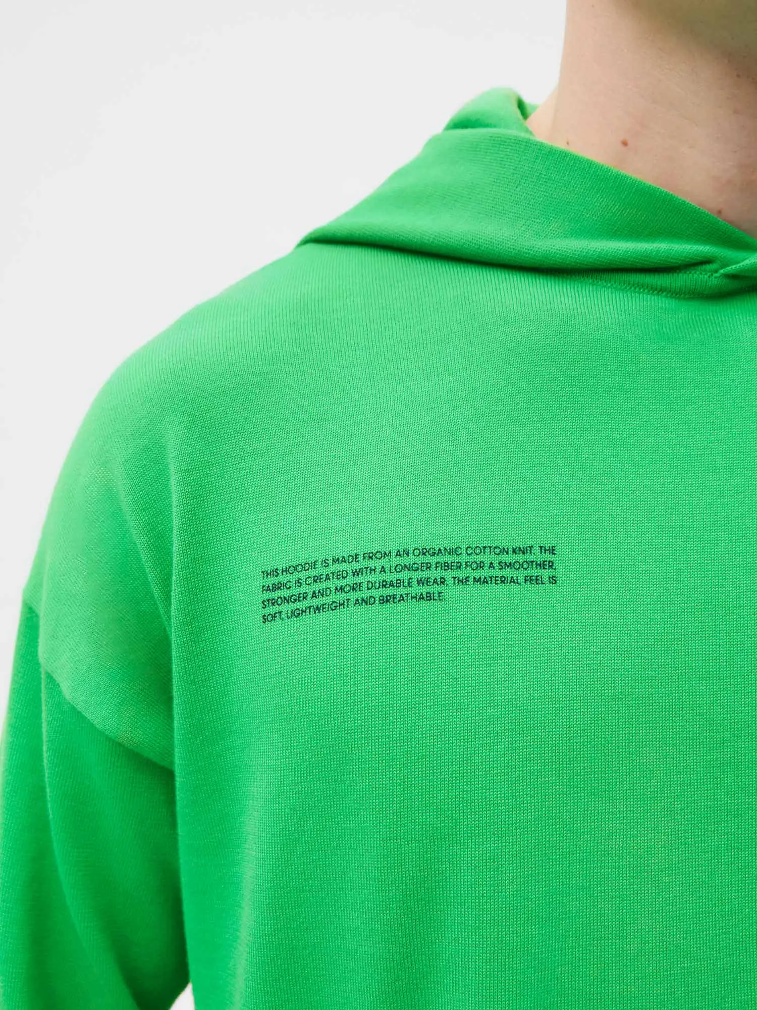 Mens Organic Cotton Knit Hoodie—jade green sold by Pangaia product image thumbnail 3