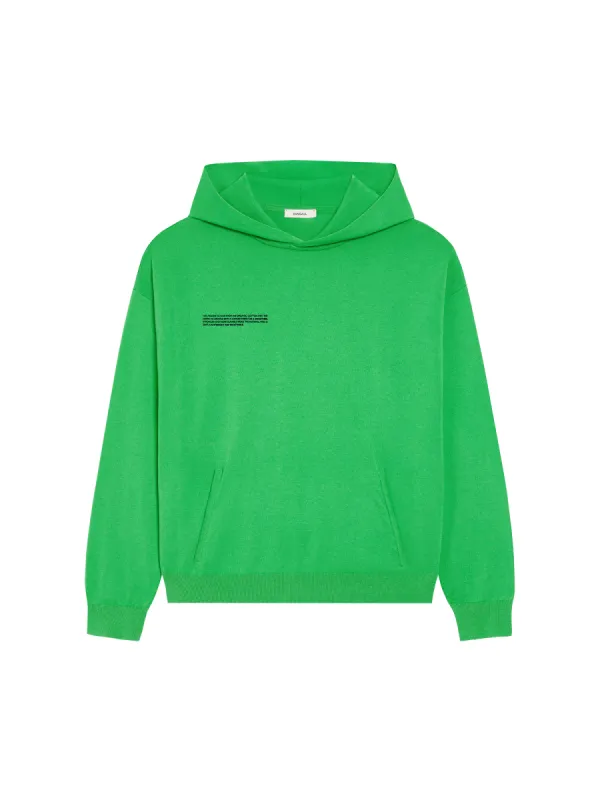 Mens Organic Cotton Knit Hoodie—jade green sold by Pangaia