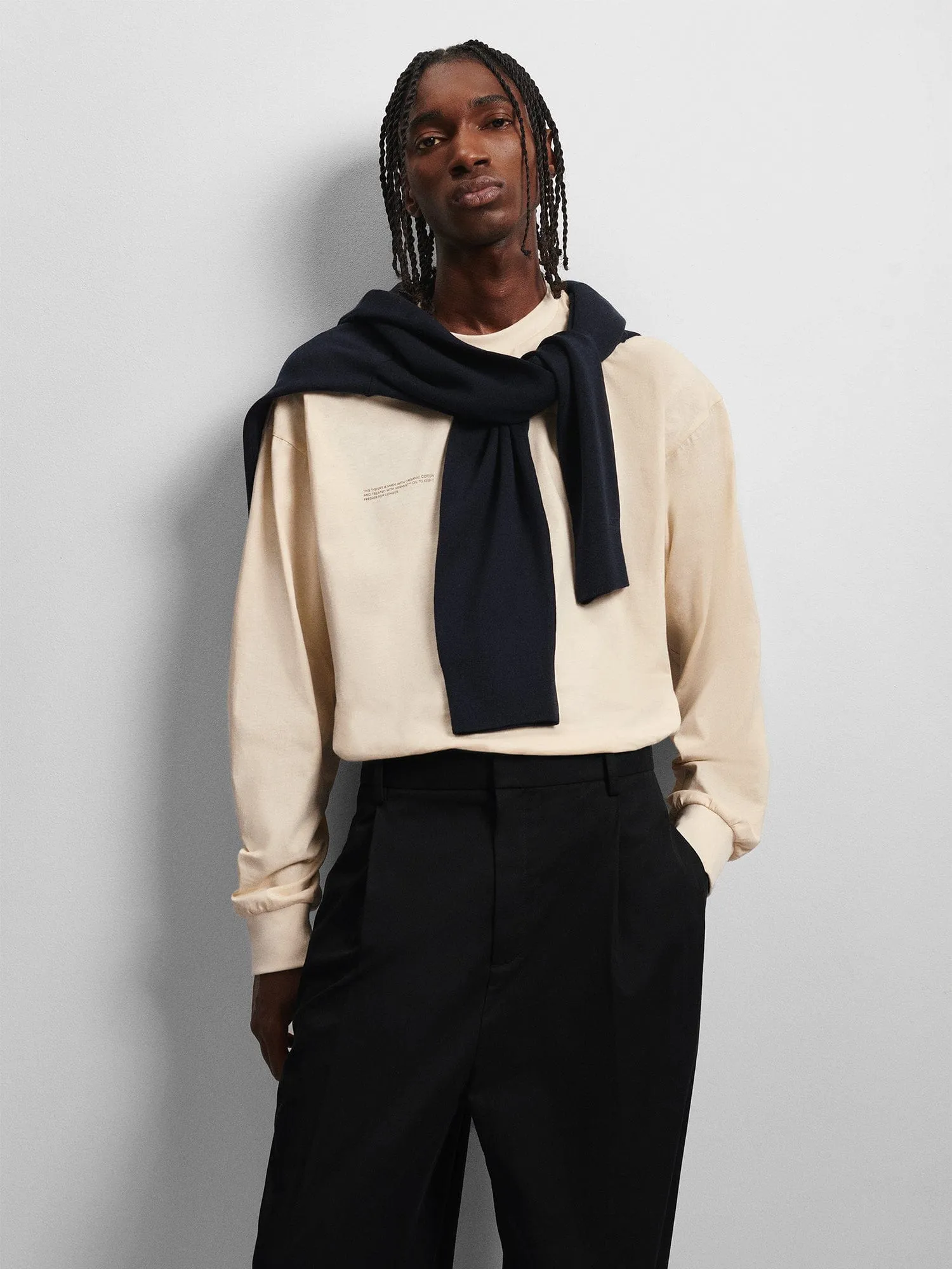 Mens 365 Midweight Long Sleeve T-shirt—undyed sold by Pangaia product image thumbnail 2