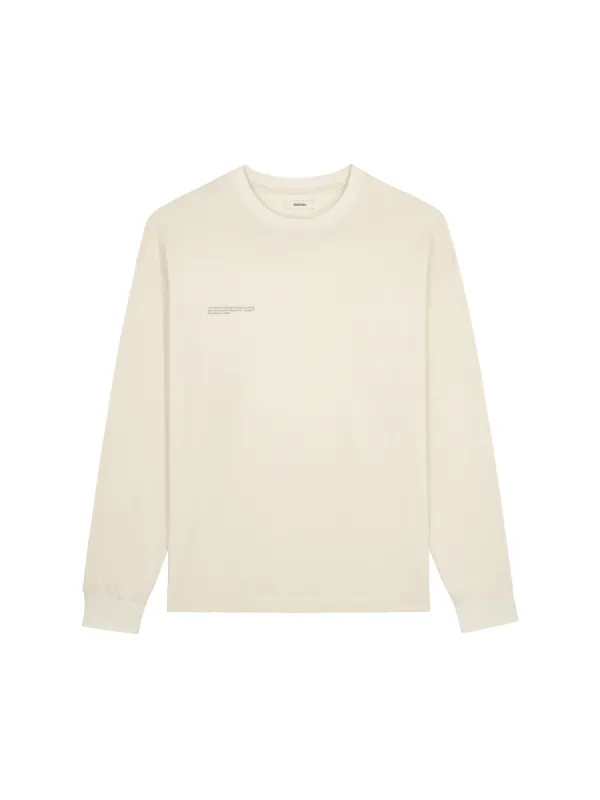 Mens 365 Midweight Long Sleeve T-shirt—undyed made by Pangaia