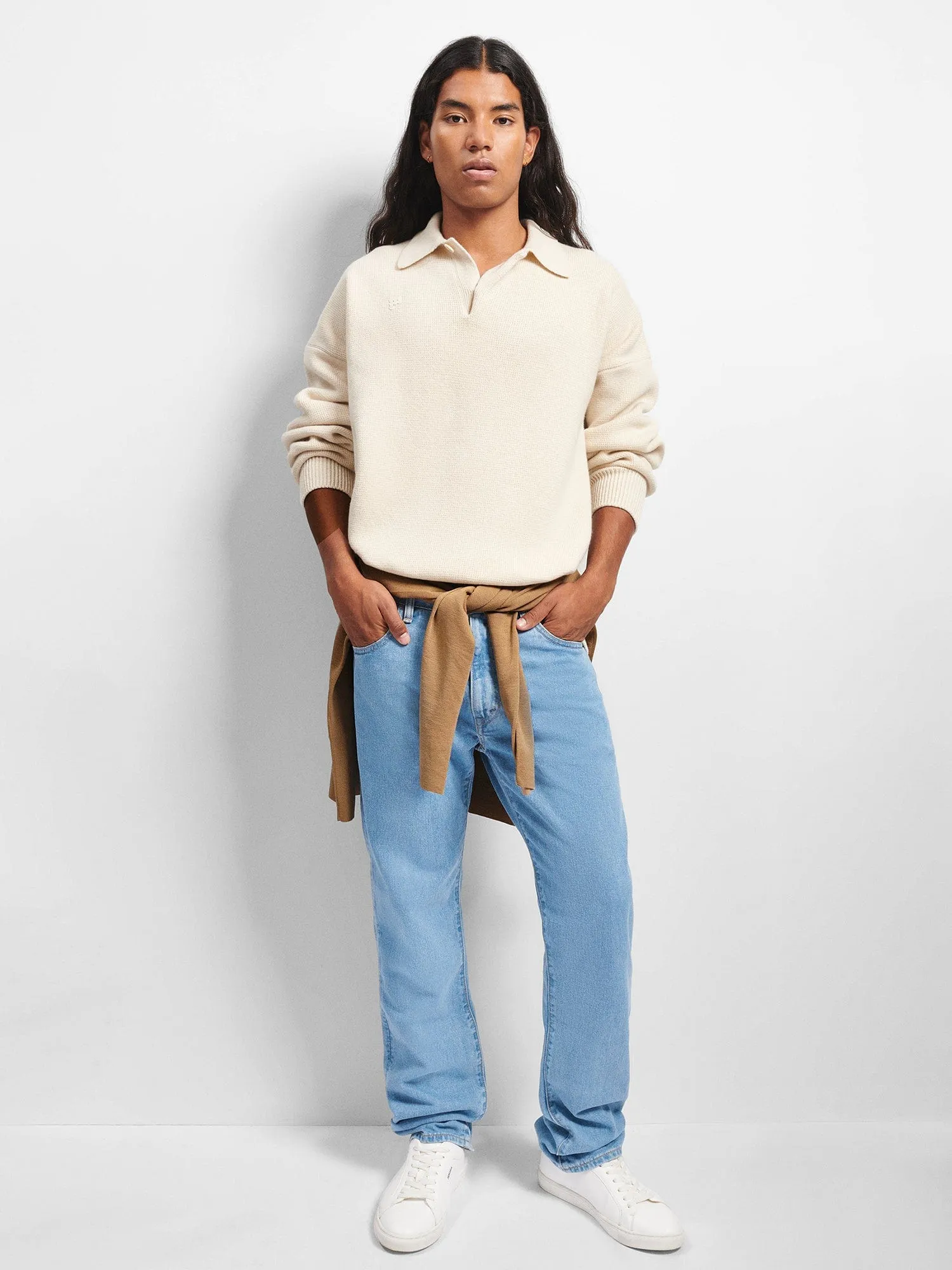 Mens Recycled Cashmere Polo Sweater—ecru ivory sold by Pangaia product image thumbnail 2