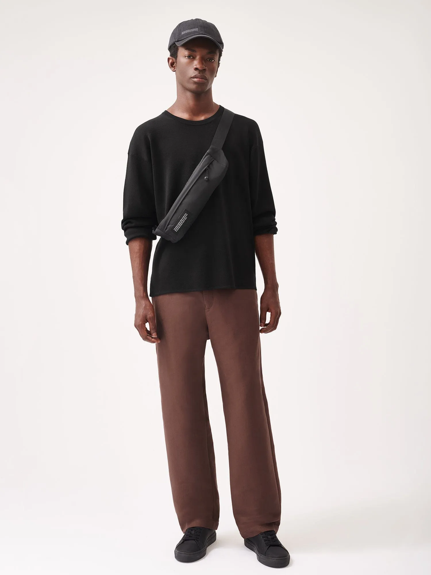 Mens Regenerative Merino Wool Sweater—black sold by Pangaia product image thumbnail 3