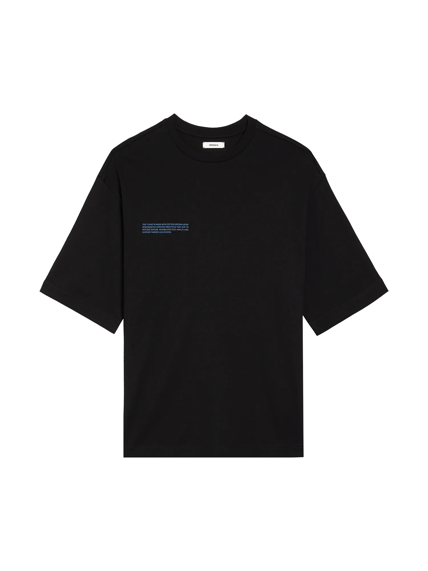 Mens In Conversion Cotton Boxy T-shirt—black sold by Pangaia