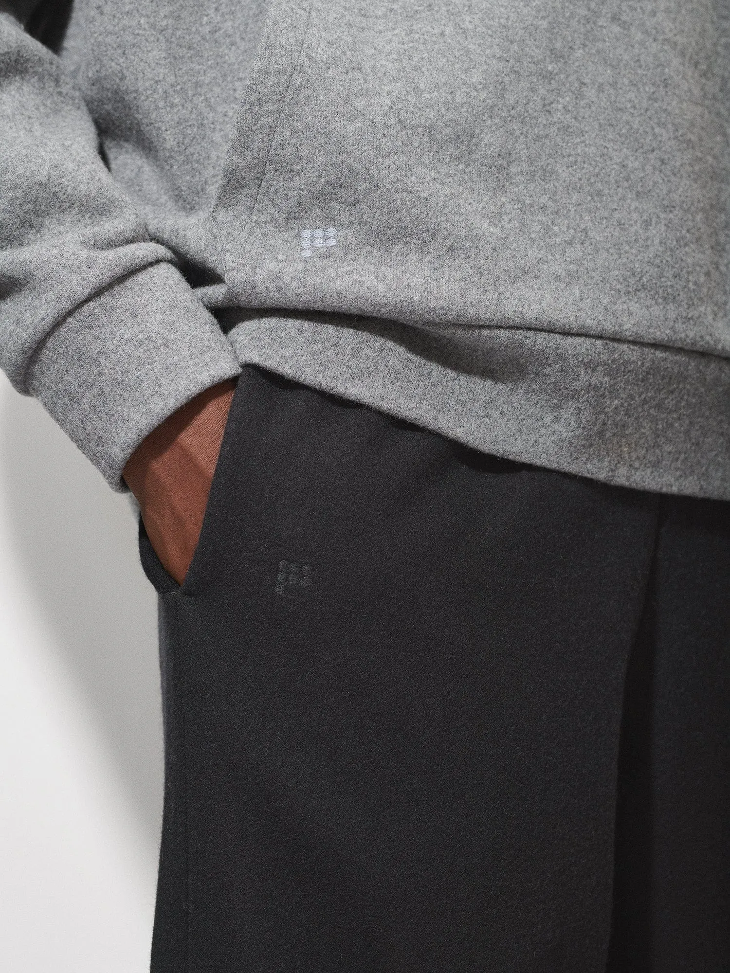 Mens Recycled Wool Jersey Barrel-Leg Track Pants—black sold by Pangaia product image thumbnail 4