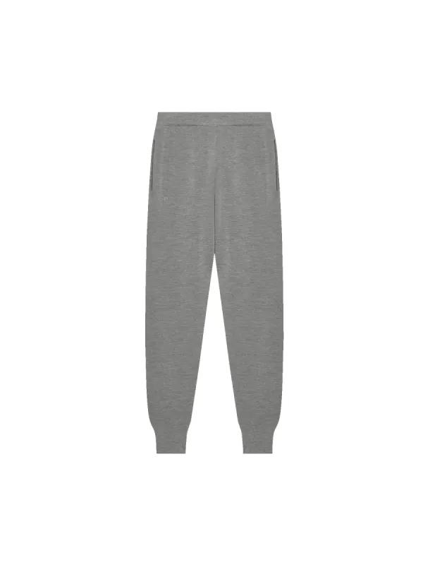 Mens Regenerative Merino Wool Track Pants—grey marl sold by Pangaia