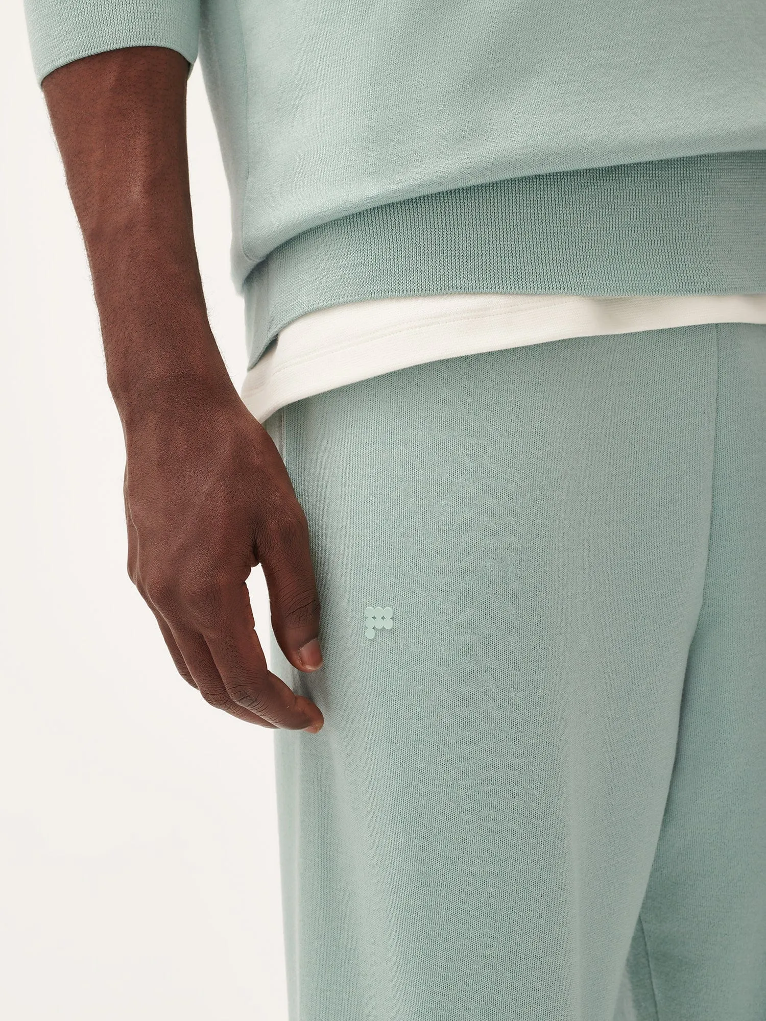 Mens Regenerative Merino Wool Track Pants—eucalyptus blue sold by Pangaia product image thumbnail 3