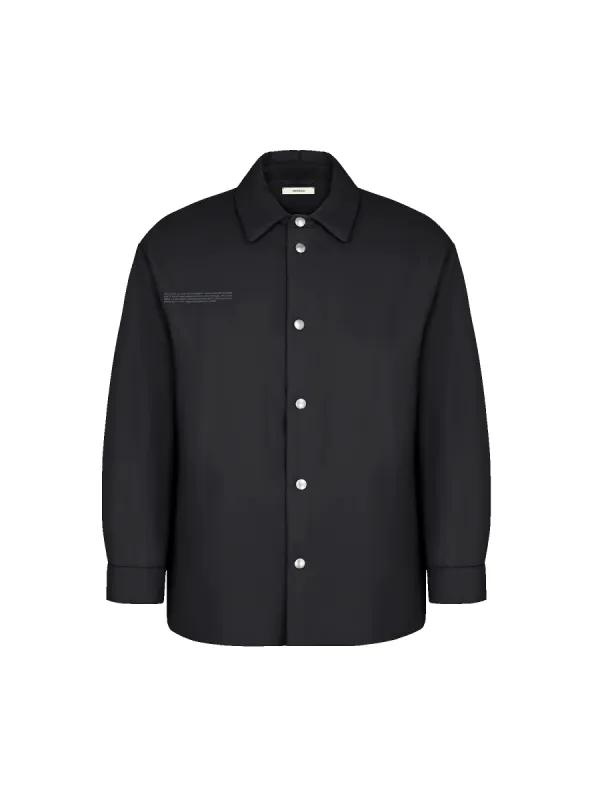 Mens Flower-Warmth Padded Overshirt—Black sold by Pangaia