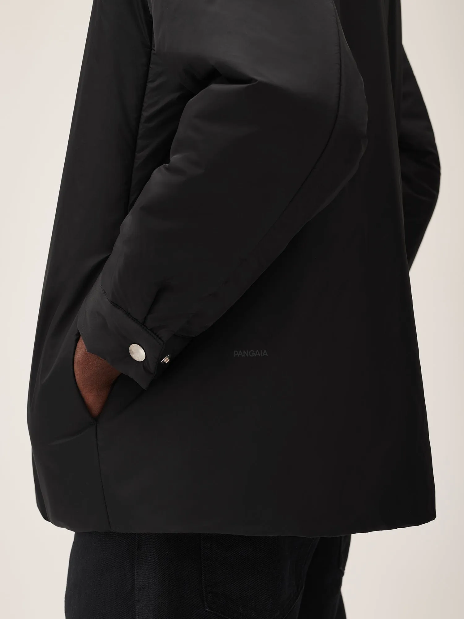 Mens Flower-Warmth Padded Overshirt—Black sold by Pangaia product image thumbnail 4