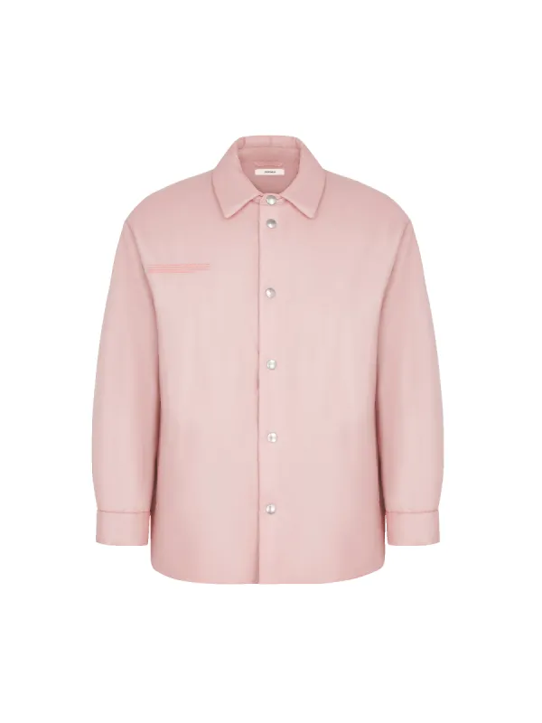 Mens Flower-Warmth Padded Overshirt—Magnolia Pink sold by Pangaia