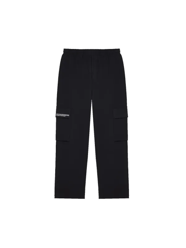 Mens Double Jersey Cargo Track Pants—black sold by Pangaia