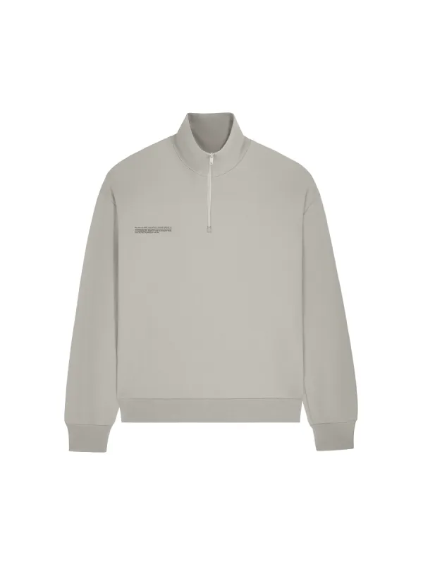 Mens Double Jersey Half Zip Sweatshirt—stone sold by Pangaia