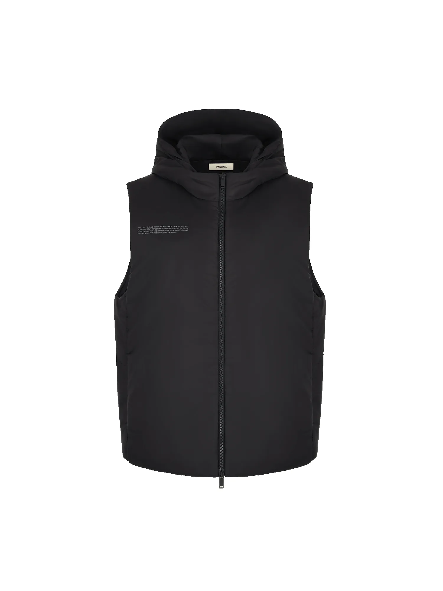 Mens Flower-Warmth Padded Gilet—black sold by Pangaia
