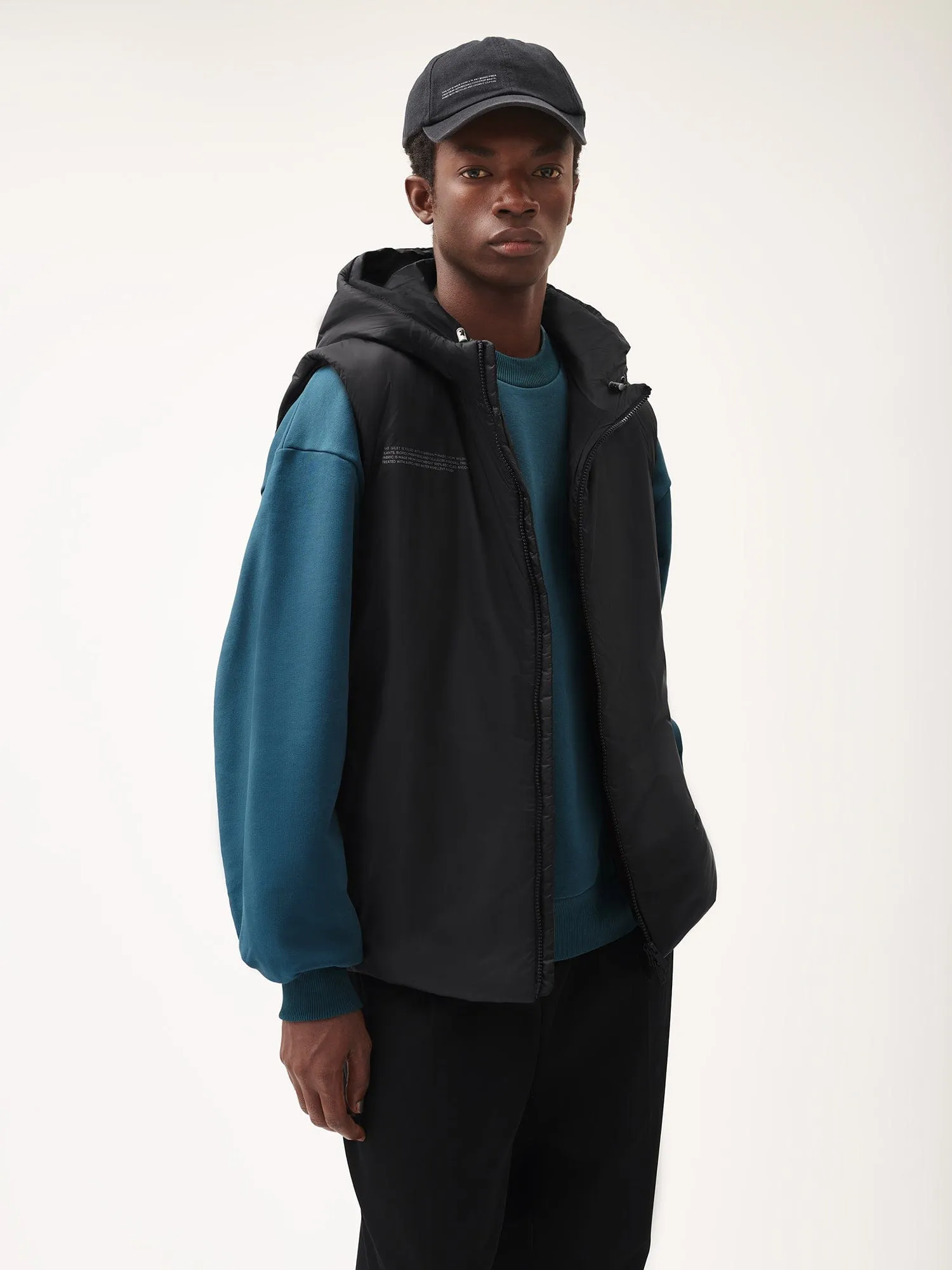 Mens Flower-Warmth Padded Gilet—black sold by Pangaia product image thumbnail 2