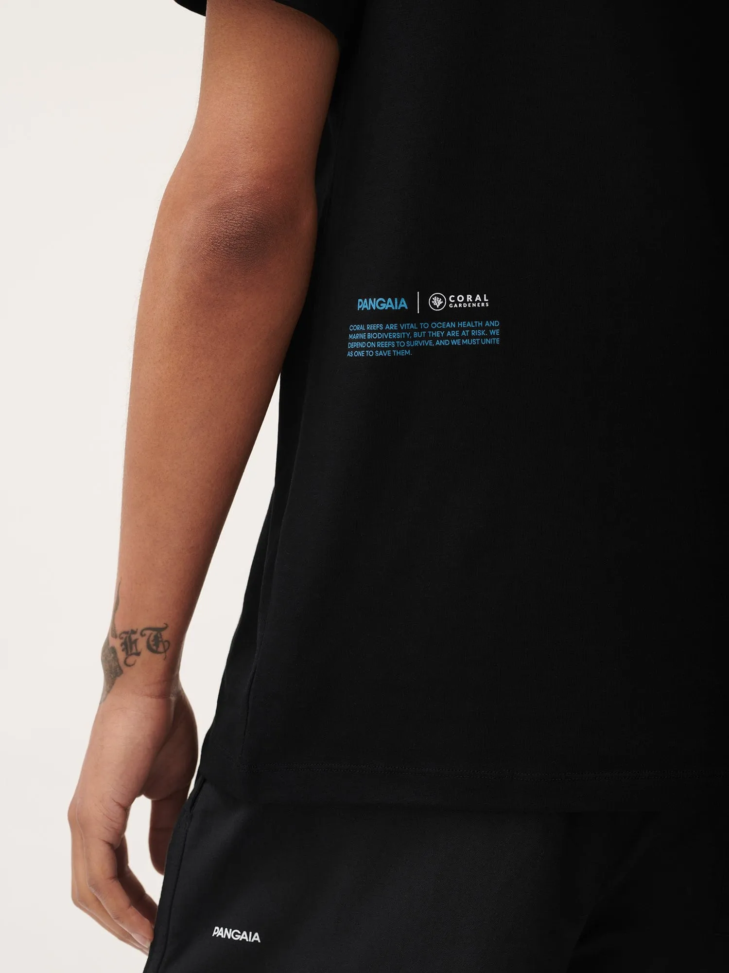 Mens Coral Gardeners Midweight T-Shirt—black sold by Pangaia product image thumbnail 4