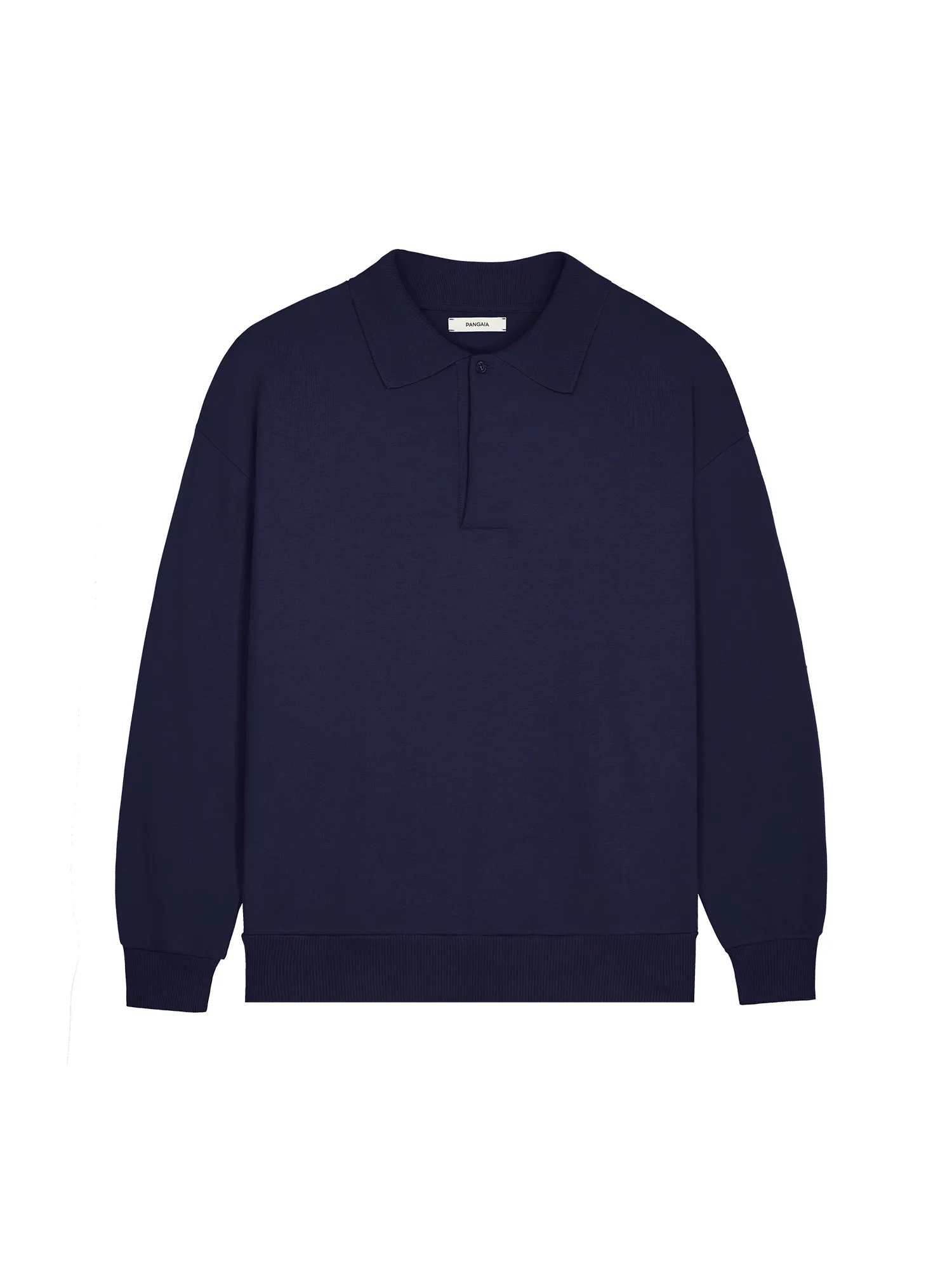 Mens DNA Heavyweight Polo Sweatshirt—navy sold by Pangaia