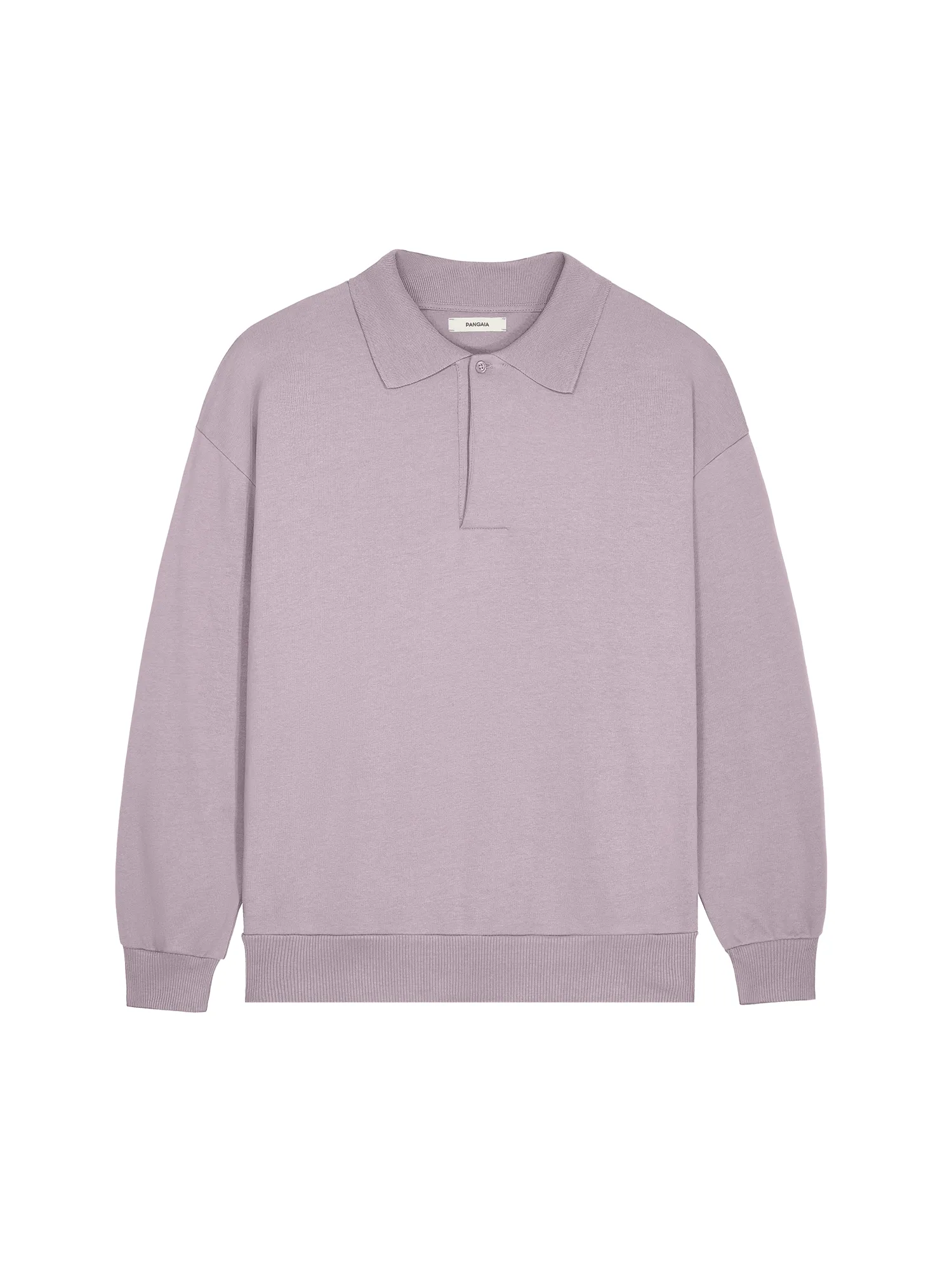 Mens DNA Heavyweight Polo Sweatshirt—raisin purple sold by Pangaia