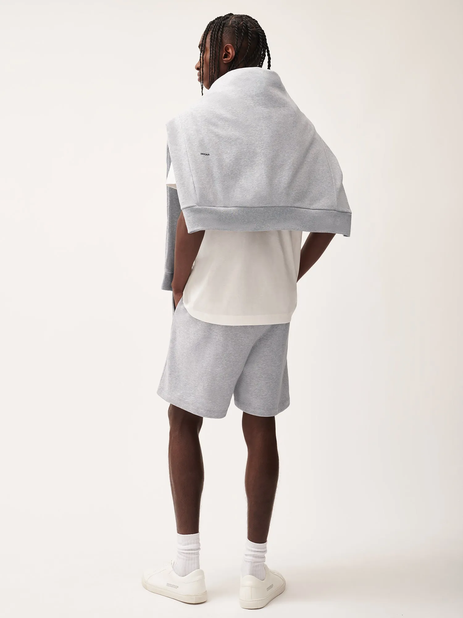 Mens 365 Midweight Mid Length Shorts—grey marl sold by Pangaia product image thumbnail 3