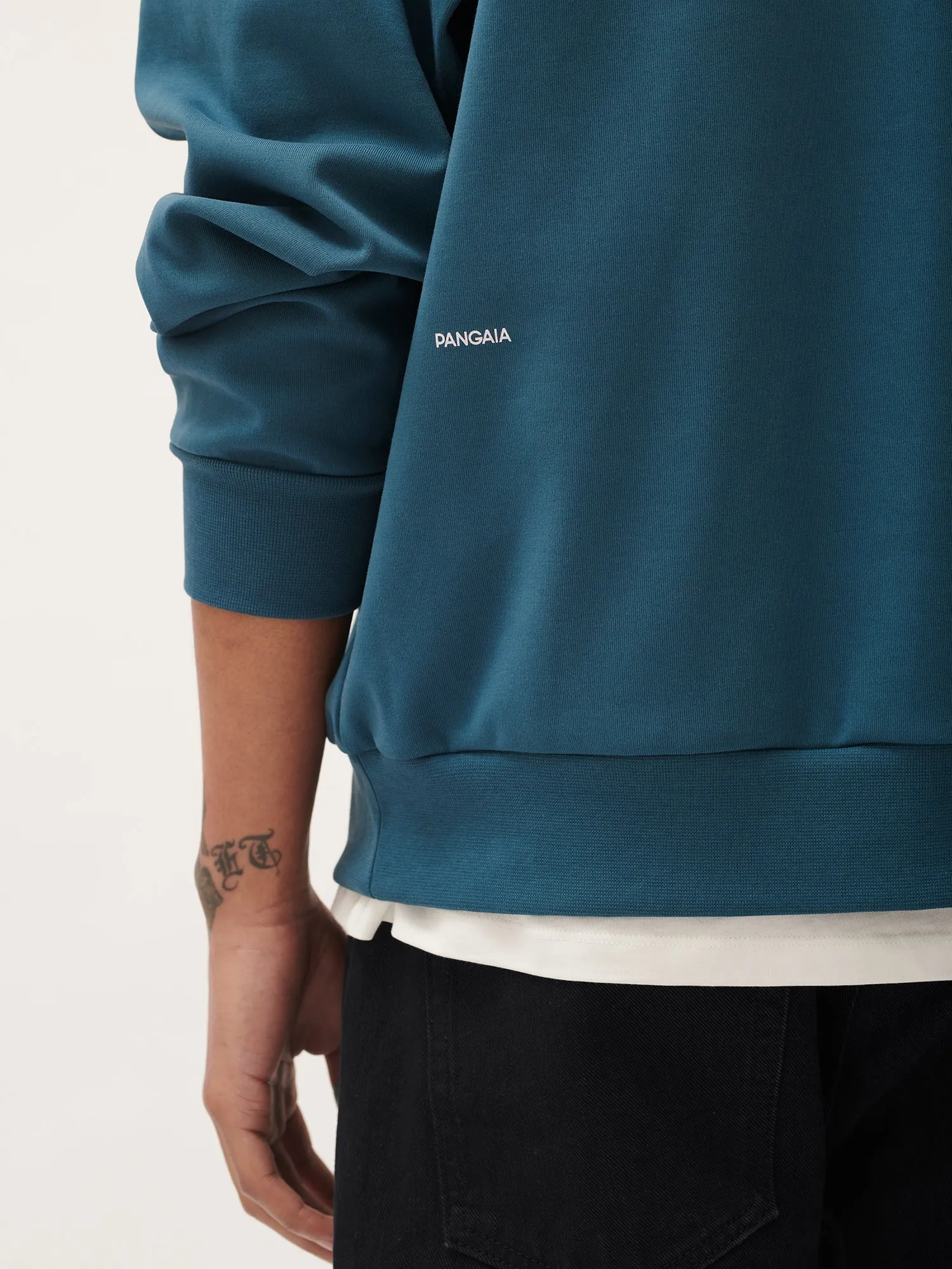 Mens Double Jersey Half Zip Sweatshirt—storm blue sold by Pangaia product image thumbnail 5