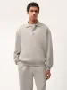 Mens DNA Heavyweight Polo Sweatshirt—stone sold by Pangaia