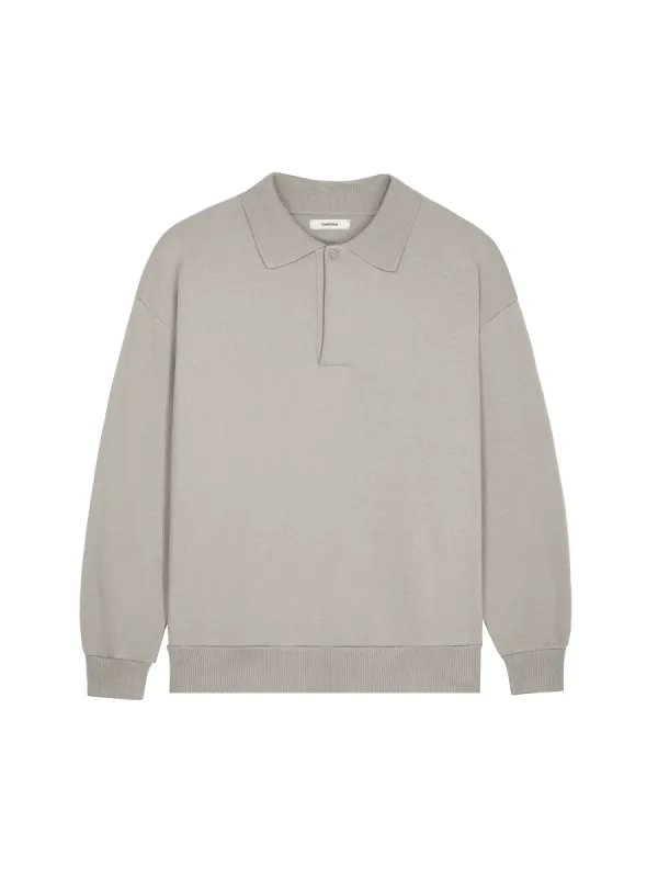 Mens DNA Heavyweight Polo Sweatshirt—stone sold by Pangaia