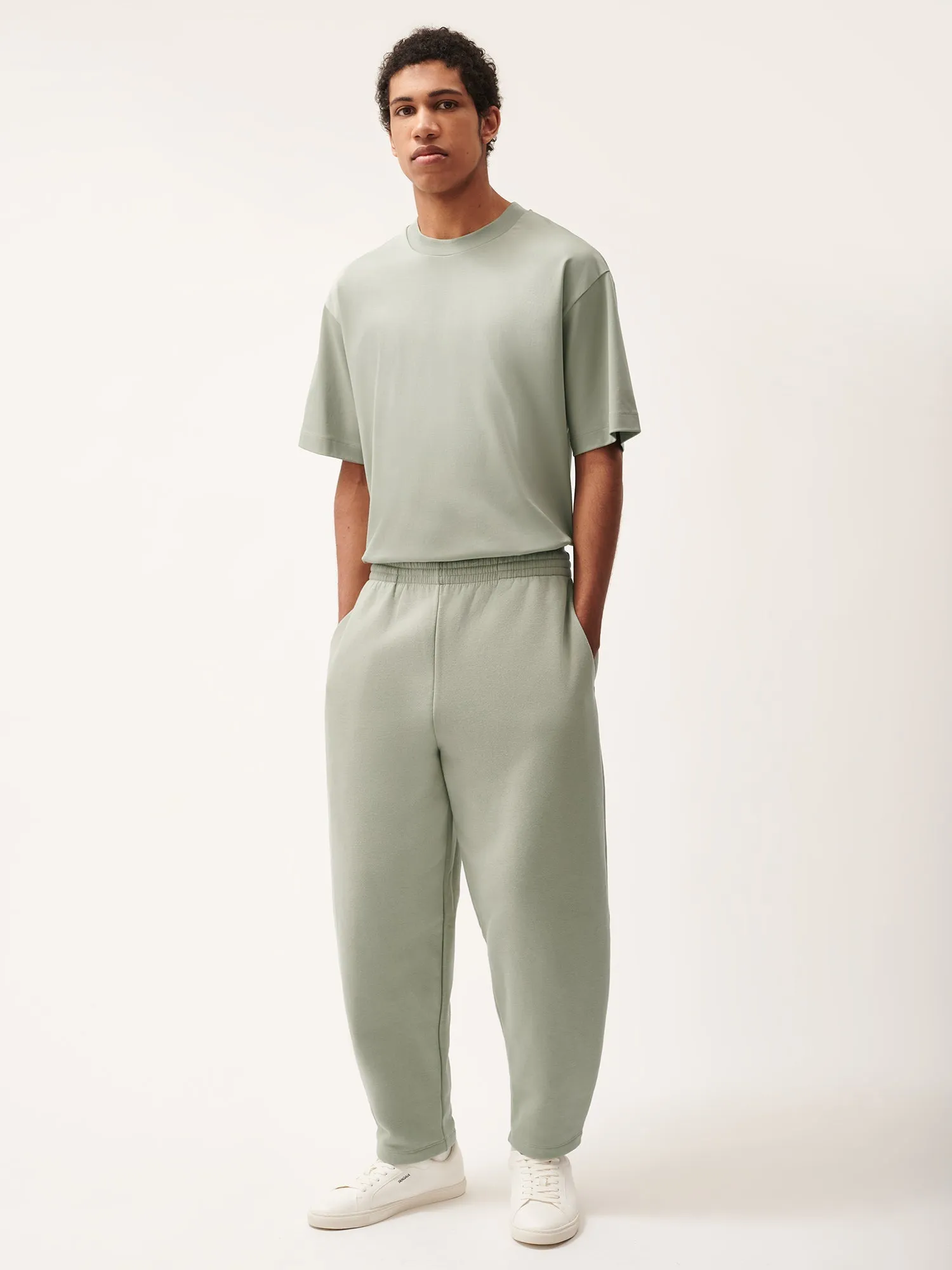 Mens DNA Barrel-Leg Track Pants—moss green sold by Pangaia product image thumbnail 2