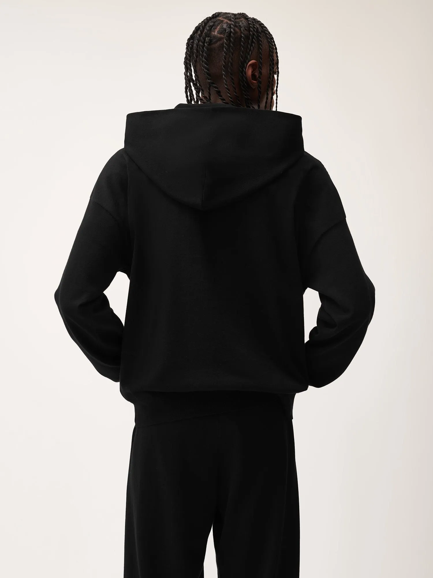 Mens DNA Knitted Hoodie—black sold by Pangaia product image thumbnail 3