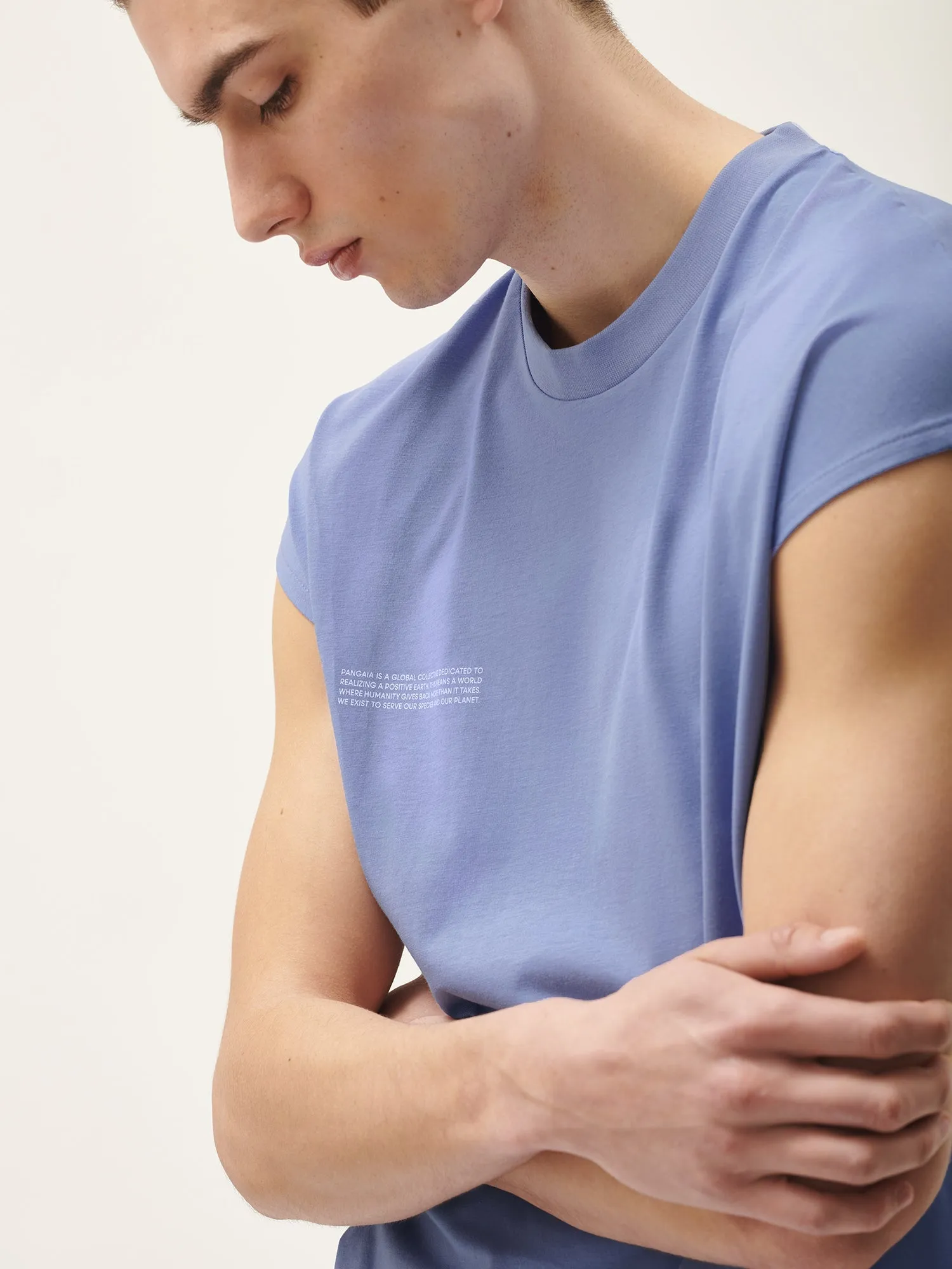 Mens 365 Midweight Cropped Shoulder T-shirt—aster purple sold by Pangaia product image thumbnail 5