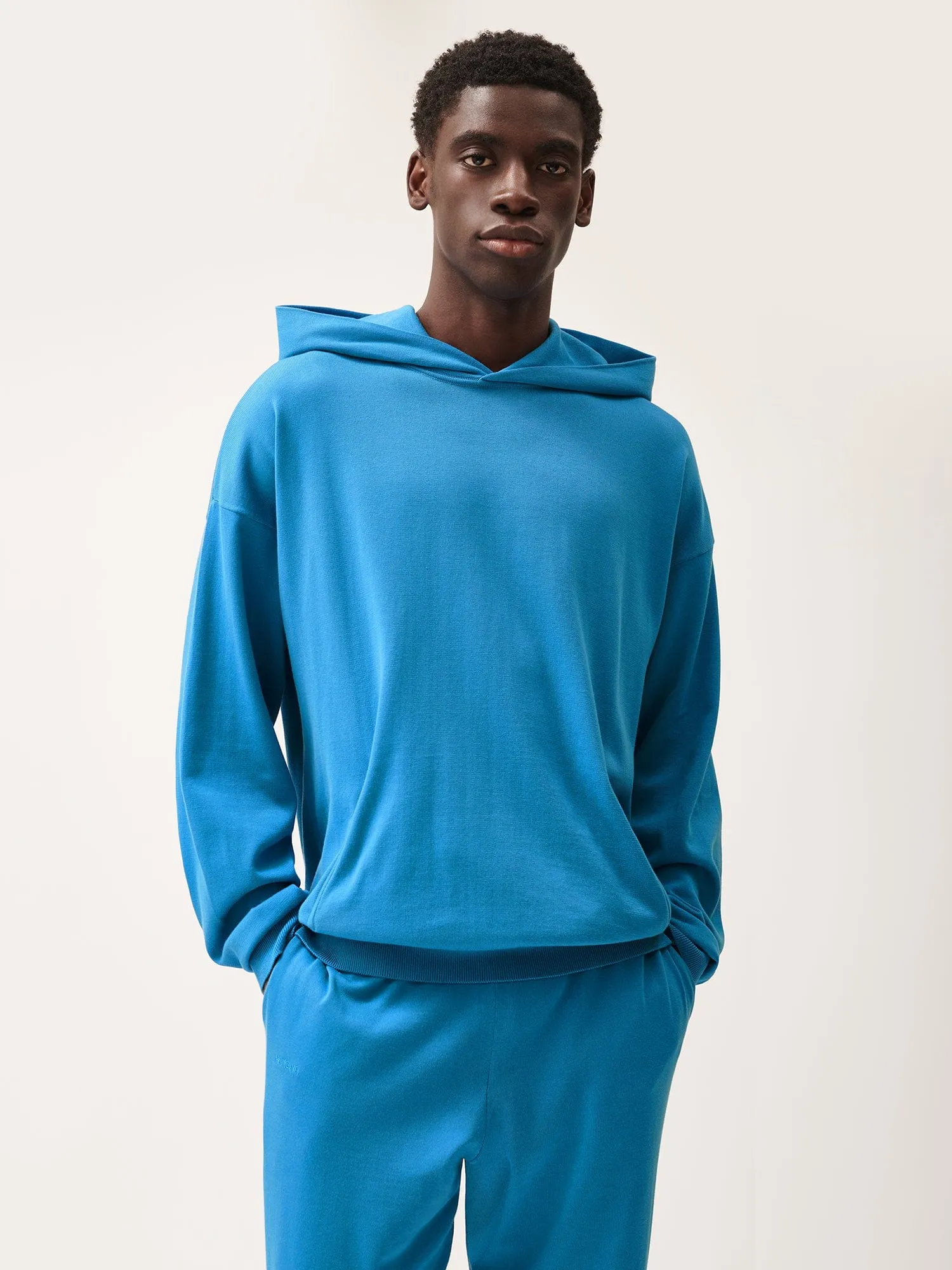 Mens DNA Knitted Hoodie—geyser blue sold by Pangaia product image thumbnail 2