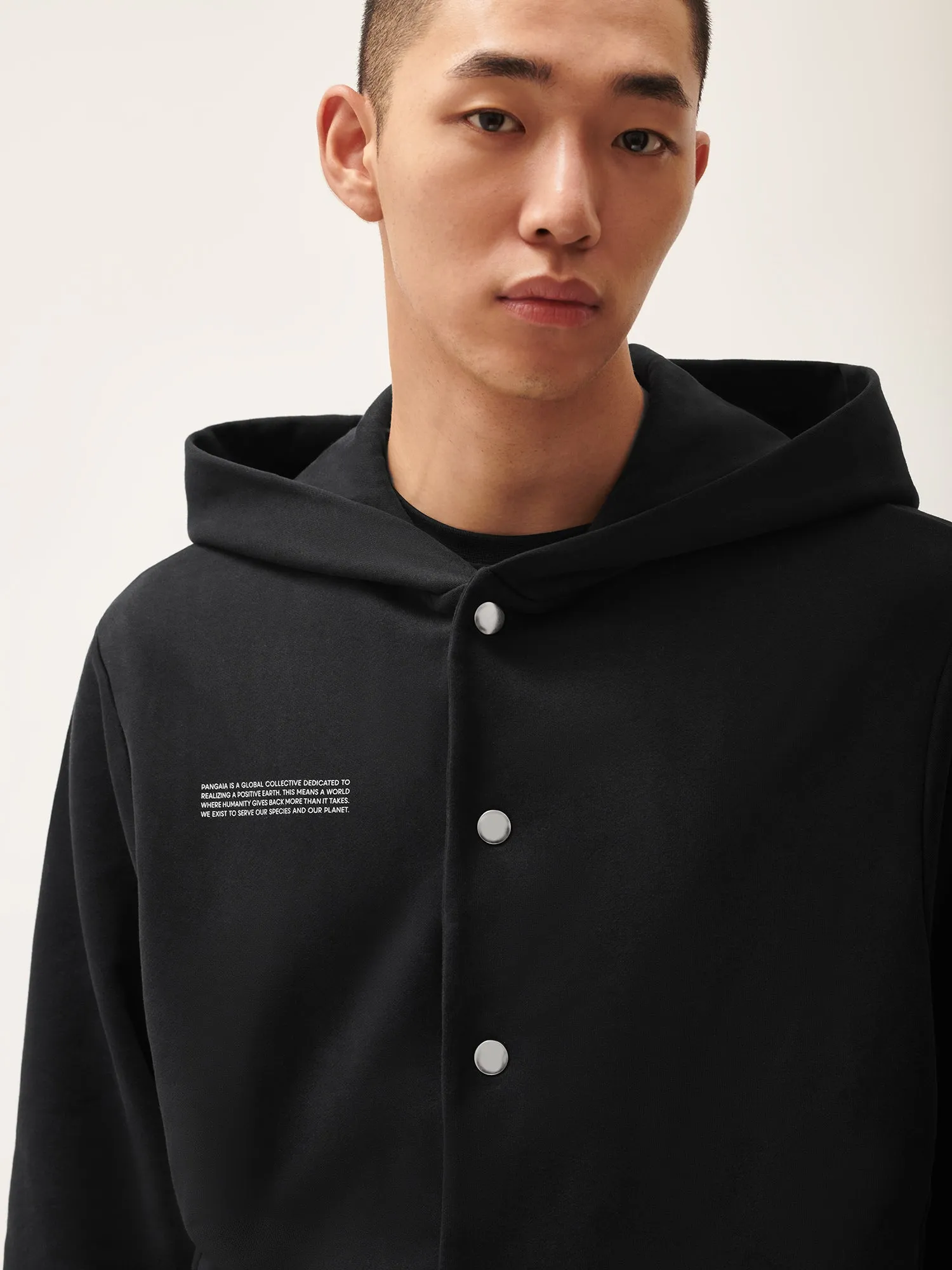 Mens 365 Midweight Snap Button Hoodie—Twilight Black sold by Pangaia product image thumbnail 5