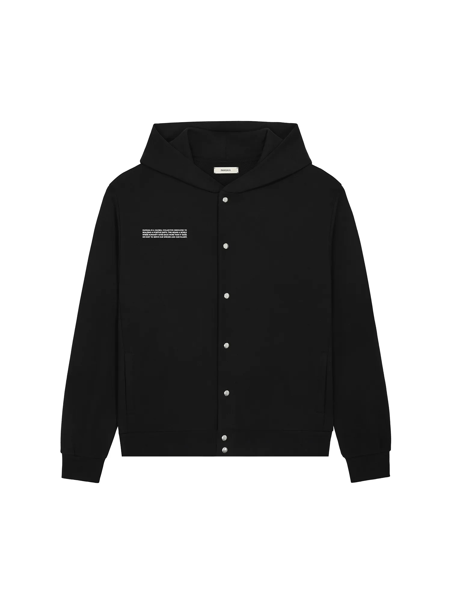 Mens 365 Midweight Snap Button Hoodie—Twilight Black sold by Pangaia