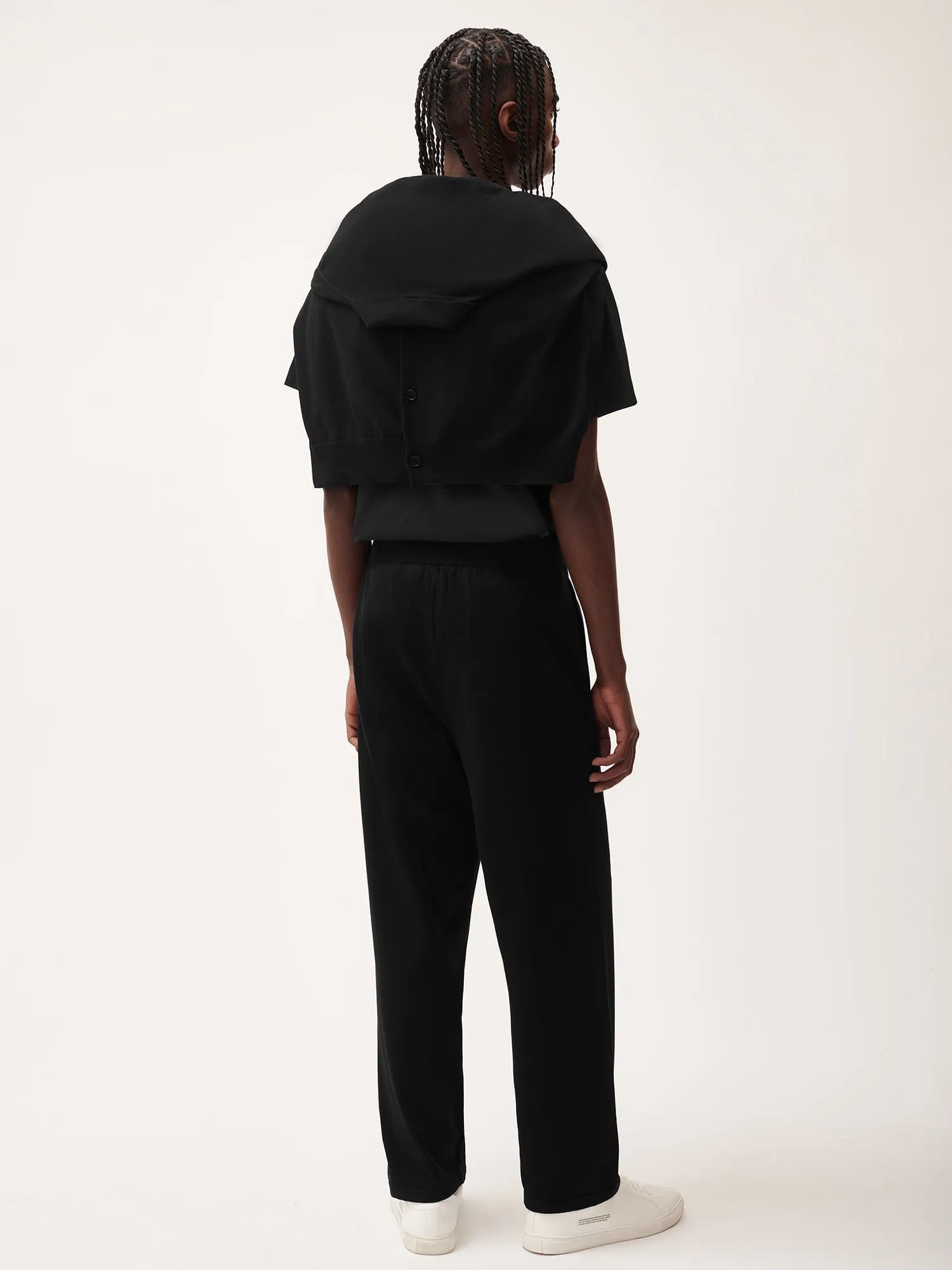 Mens DNA Knitted Straight Leg Track Pants—black sold by Pangaia product image thumbnail 3