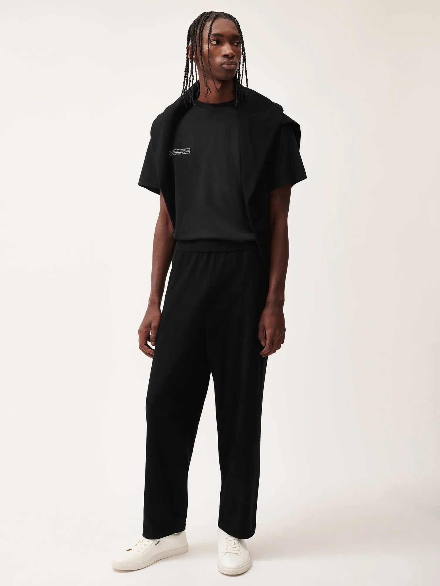 Mens DNA Knitted Straight Leg Track Pants—black sold by Pangaia product image thumbnail 2