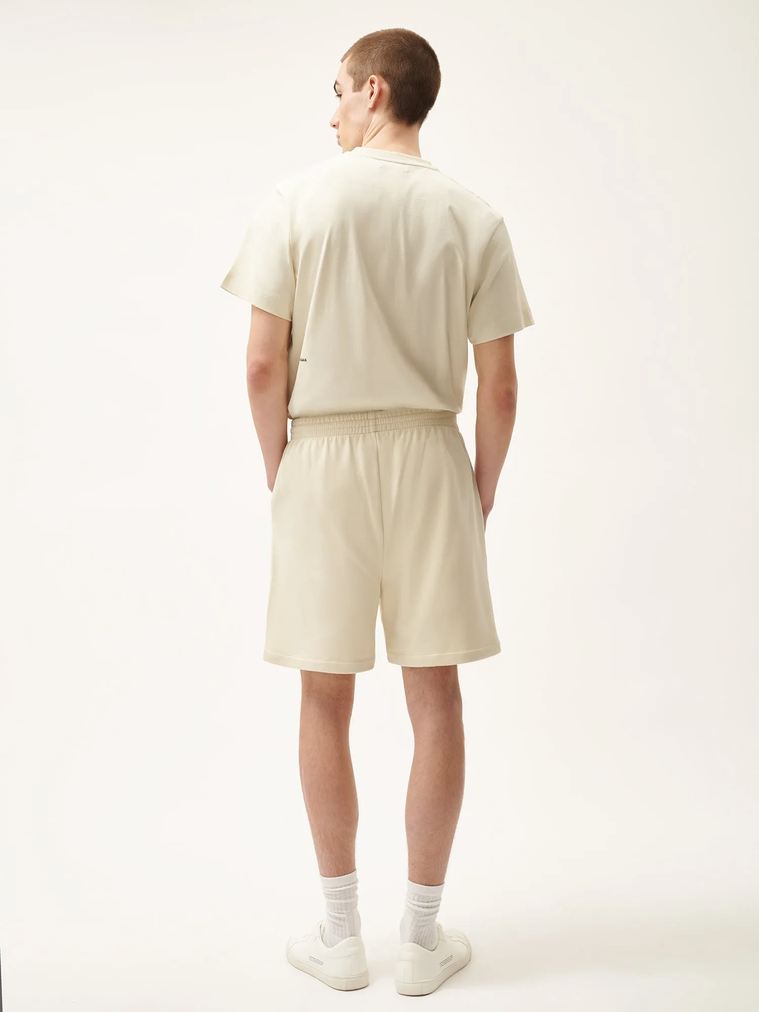 Mens 365 Midweight Mid Length Shorts—travertine beige sold by Pangaia product image thumbnail 3