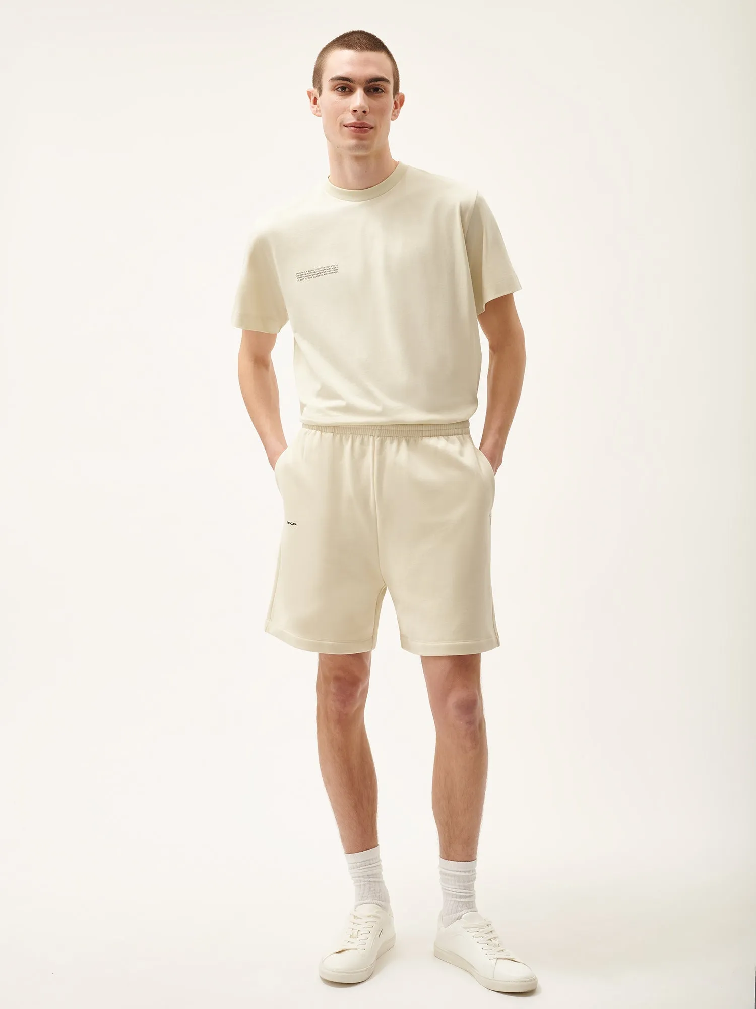 Mens 365 Midweight Mid Length Shorts—travertine beige sold by Pangaia product image thumbnail 2