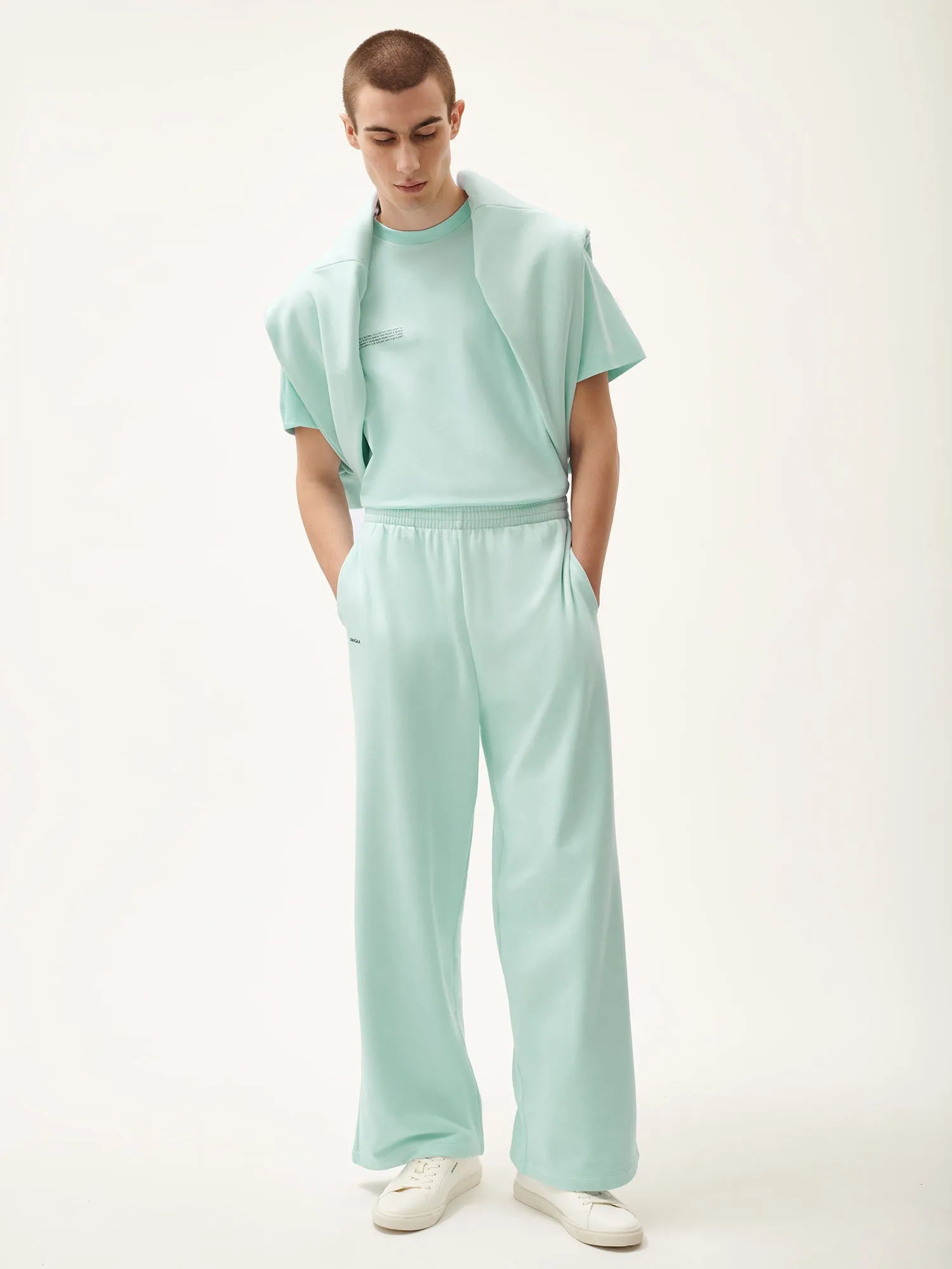 Mens 365 Midweight Straight Leg Track Pants—reflect blue sold by Pangaia product image thumbnail 2