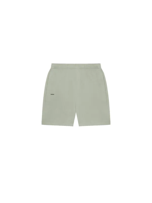 Mens 365 Midweight Mid Length Shorts—moss green sold by Pangaia