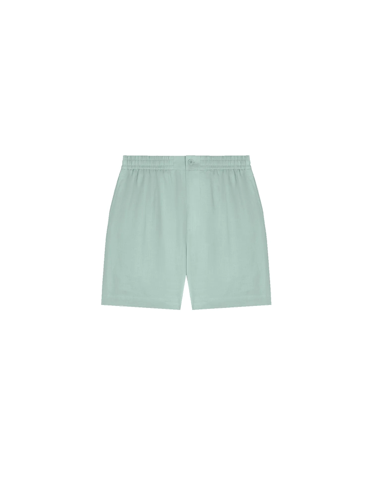 Mens Aloe Linen Mid Length Shorts—eucalyptus blue sold by Pangaia