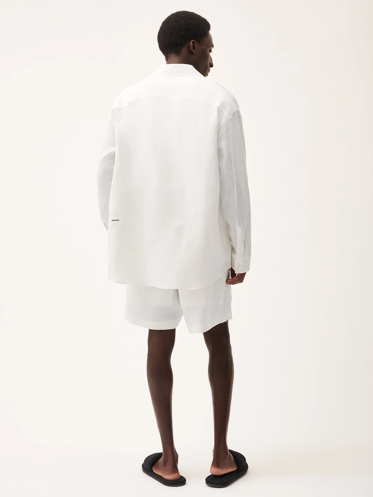 Mens Aloe Linen Mid Length Shorts—off-white sold by Pangaia product image thumbnail 3