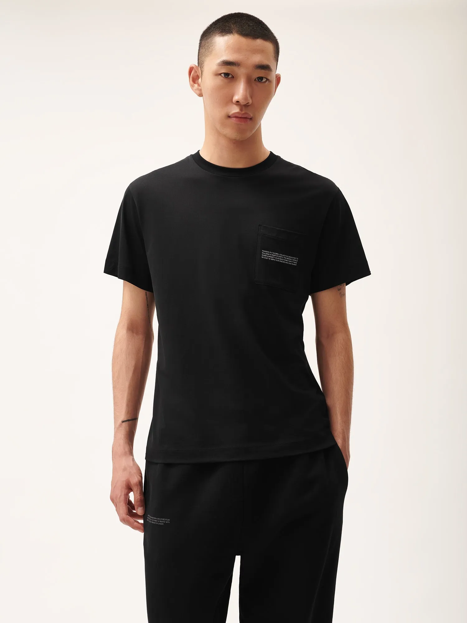 Mens 365 Lightweight Pocket T-Shirt—black sold by Pangaia product image thumbnail 2