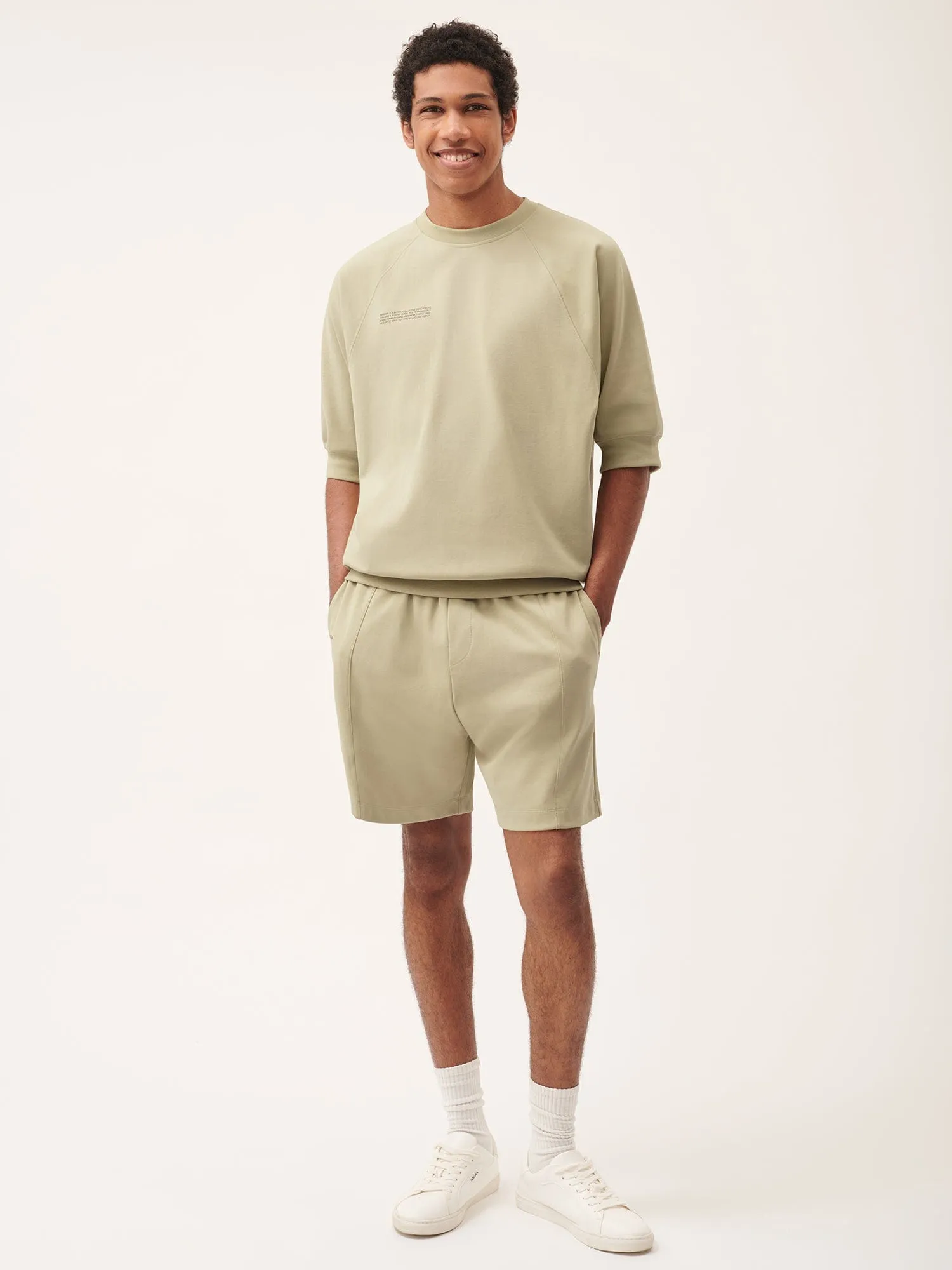 Mens DNA Double Jersey Panelled Shorts—maitake beige sold by Pangaia product image thumbnail 2