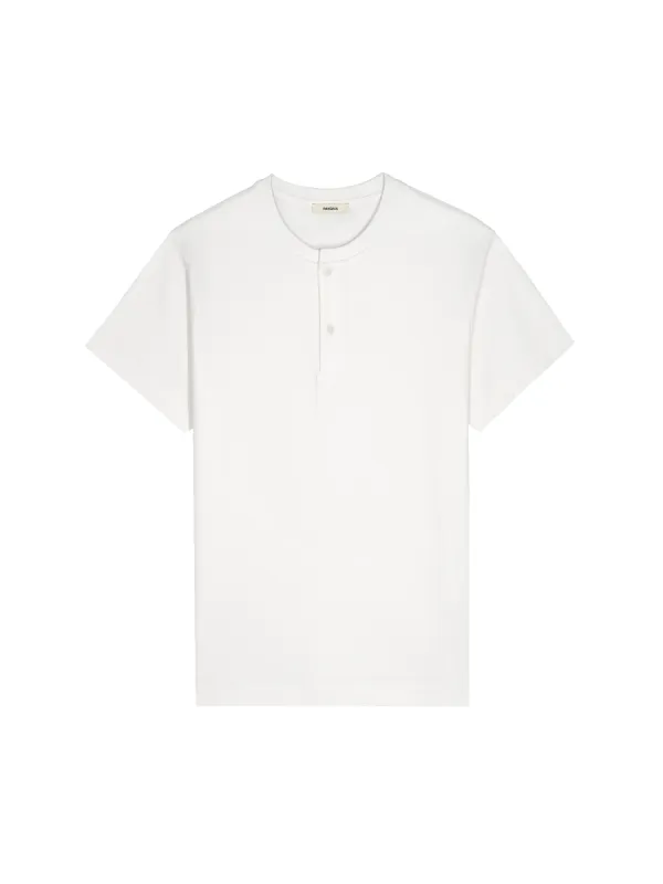Mens DNA Henley T-Shirt—off-white sold by Pangaia