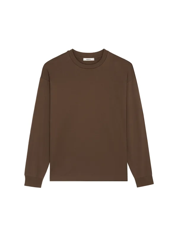 Mens DNA Long Sleeve T-Shirt—cacoa brown sold by Pangaia