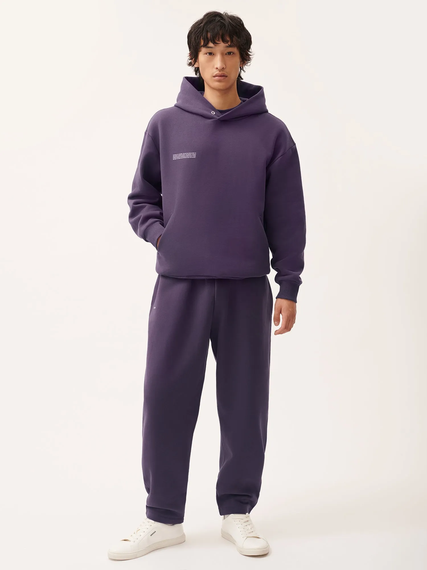 Mens DNA Barrel-Leg Track Pants—blackberry sold by Pangaia product image thumbnail 2