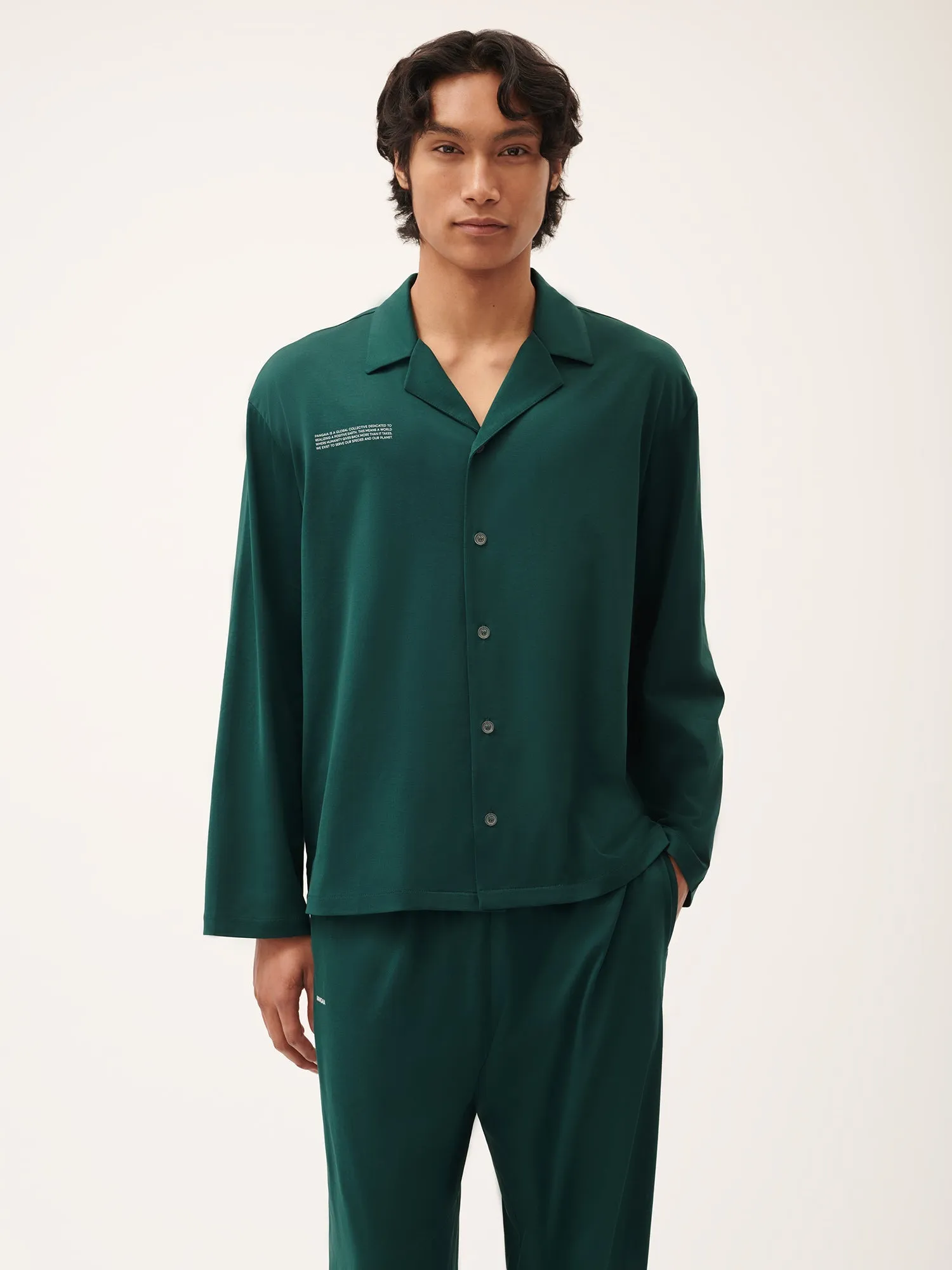 Mens 365 Lightweight Long Pyjama Set—foliage green sold by Pangaia product image thumbnail 4