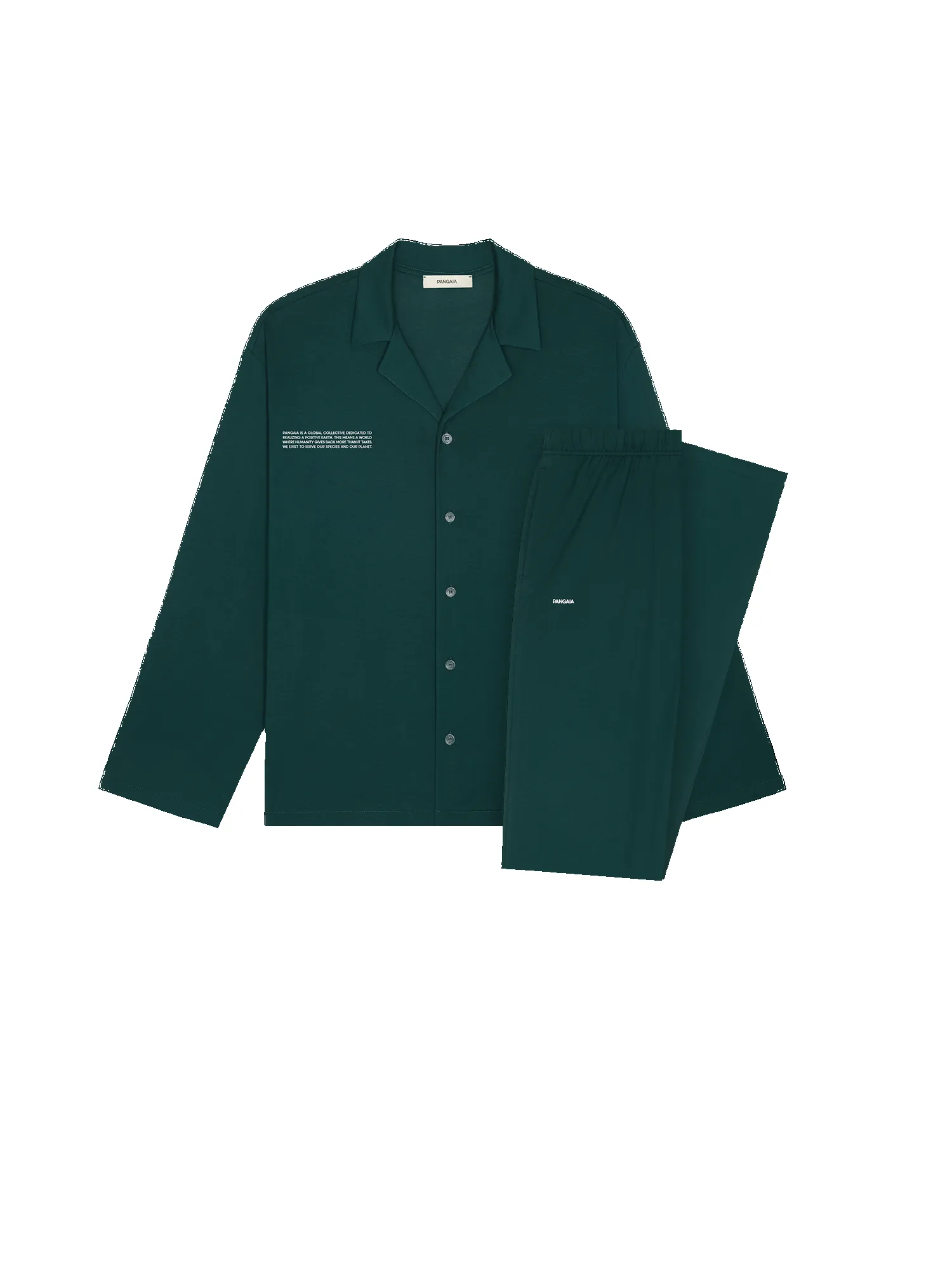 Mens 365 Lightweight Long Pyjama Set—foliage green sold by Pangaia