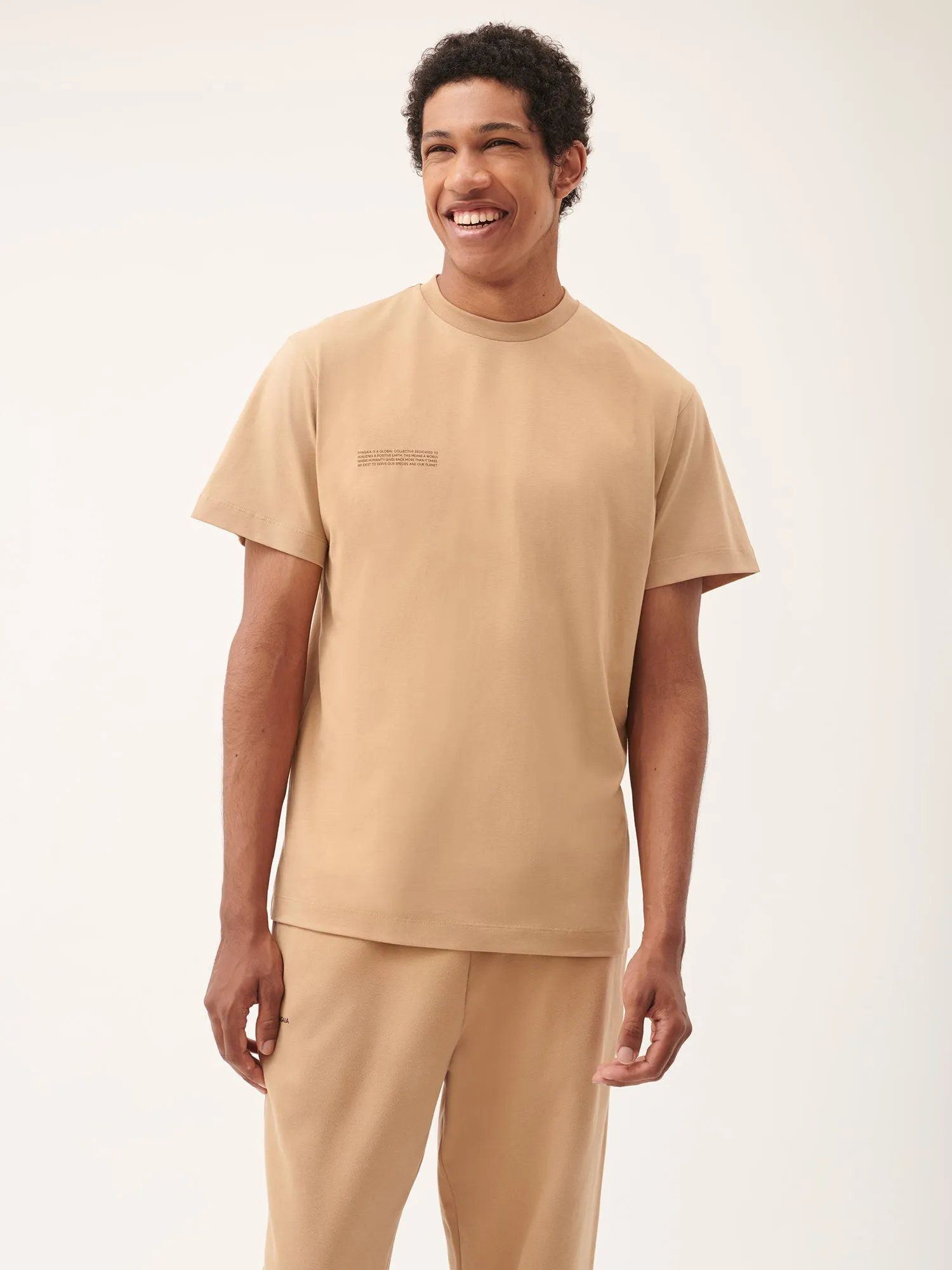 Mens 365 Midweight T-shirt—desert camel sold by Pangaia product image thumbnail 4