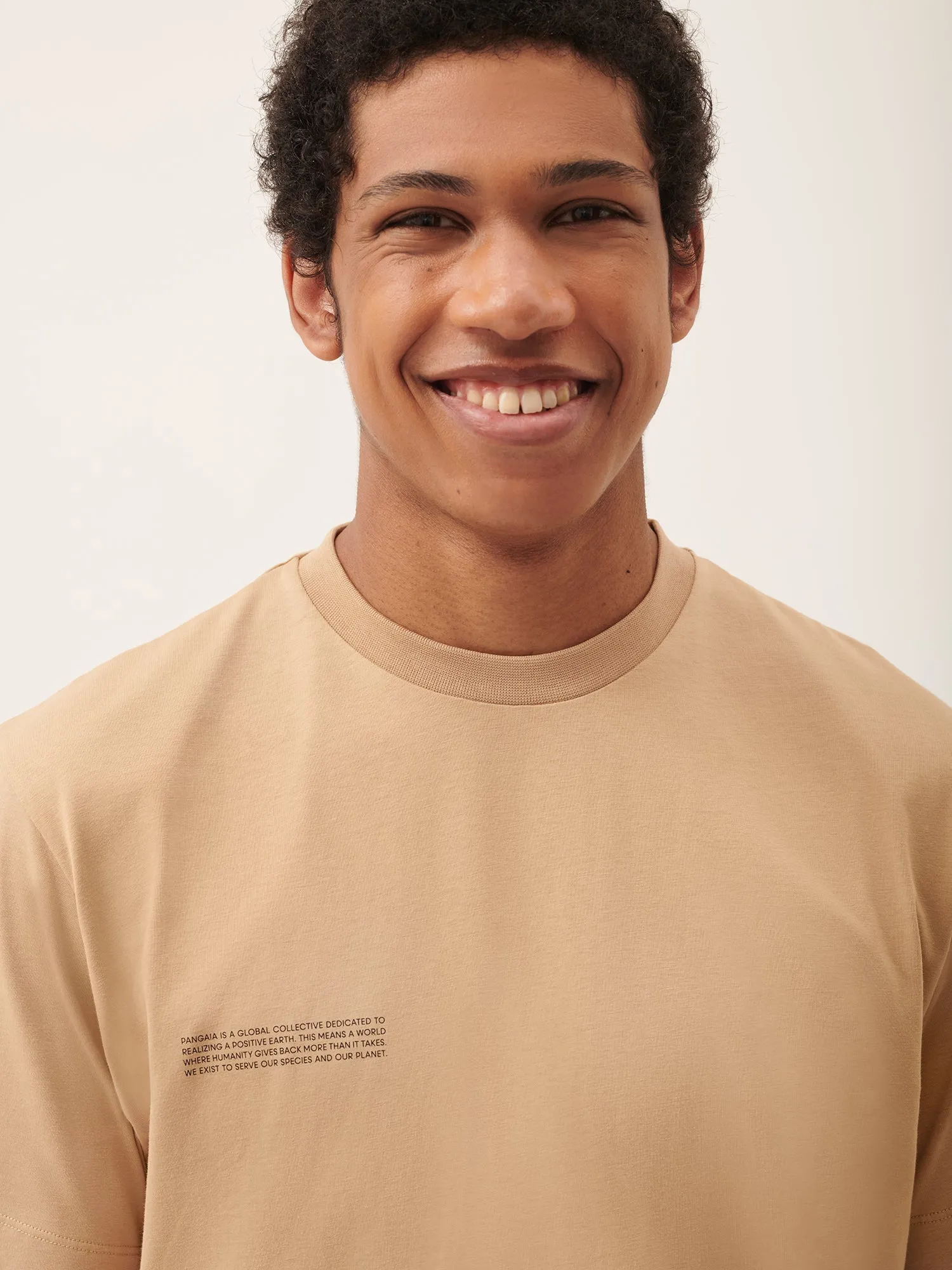 Mens 365 Midweight T-shirt—desert camel sold by Pangaia product image thumbnail 3