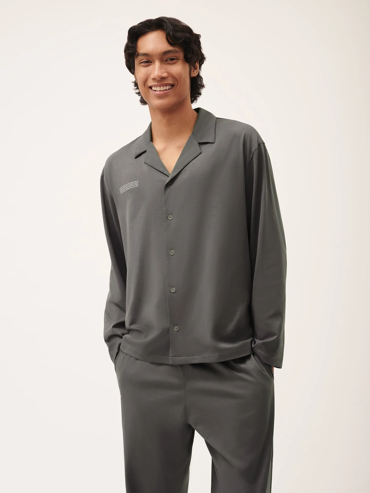 Mens 365 Lightweight Long Pyjama Set—atmosphere grey sold by Pangaia product image thumbnail 2