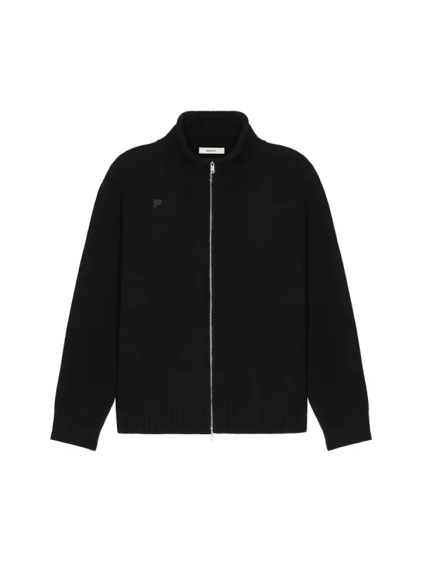 Mens DNA Recycled Cashmere Zip Up Sweater—black sold by Pangaia